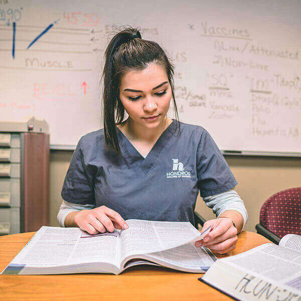 nurse student studying